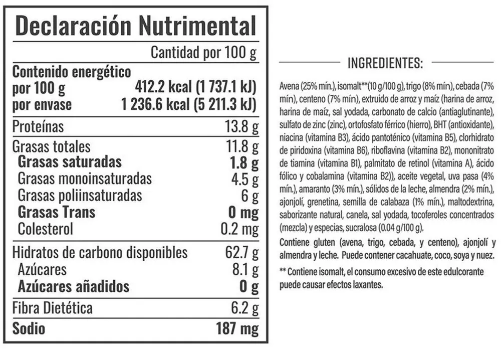 Granola Branli granos y semillas