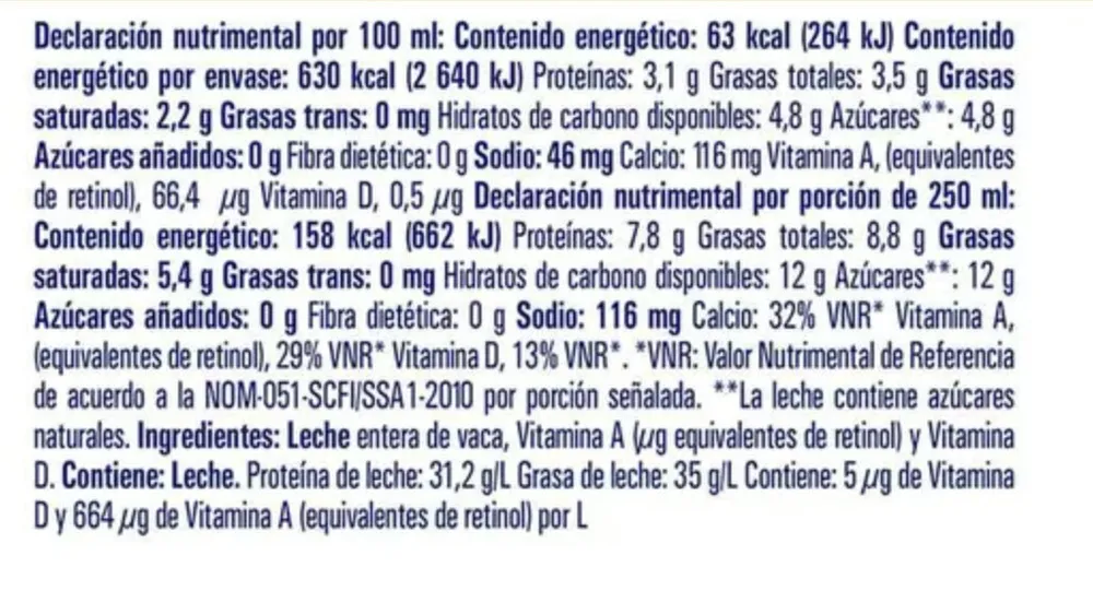 Leche Los Volcanes entera