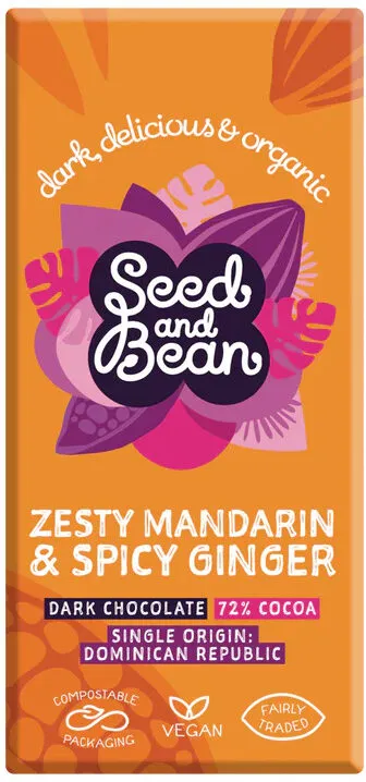 Zesty Mandarin & Spicy Ginger Extra Dark Chocolate Bar