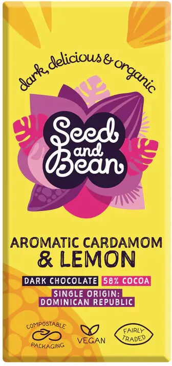 Aromatic Cardamom & Lemon Fine Dark Chocolate Bar