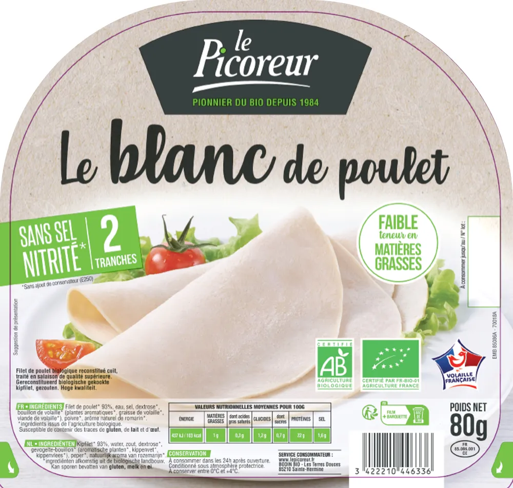 Blancs de poulet tranché x2