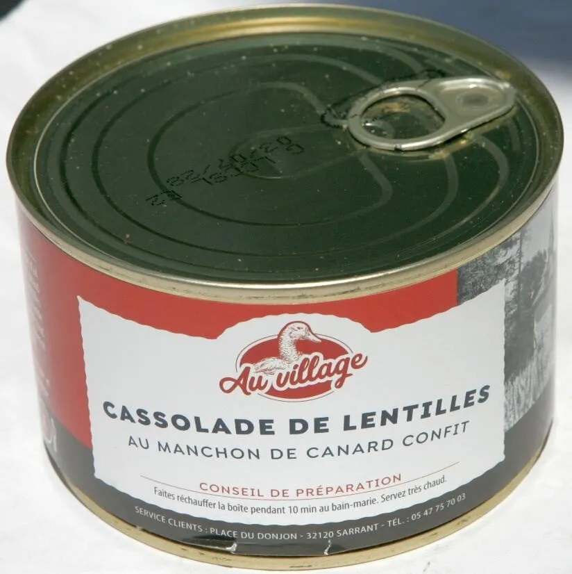 Cassolade de lentilles au manchon de canard confit