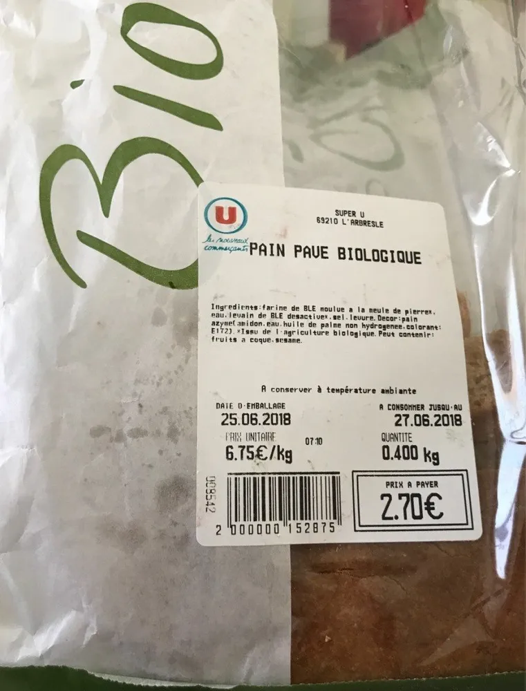 Pain pavé biologique