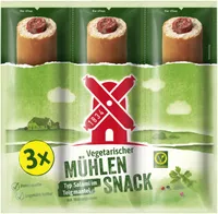 Vegetarischer Mühlen Snack Typ Salami im Teigmantel
