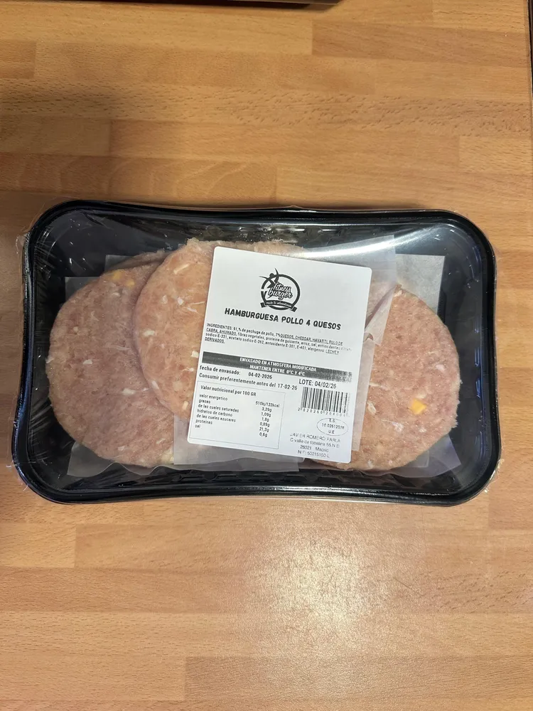 Hamburguesa de pollo 4 quesos