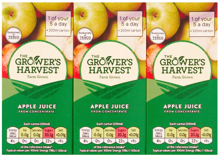 Growers Harvest Apple Juice From Concentrate 6 X 200Ml