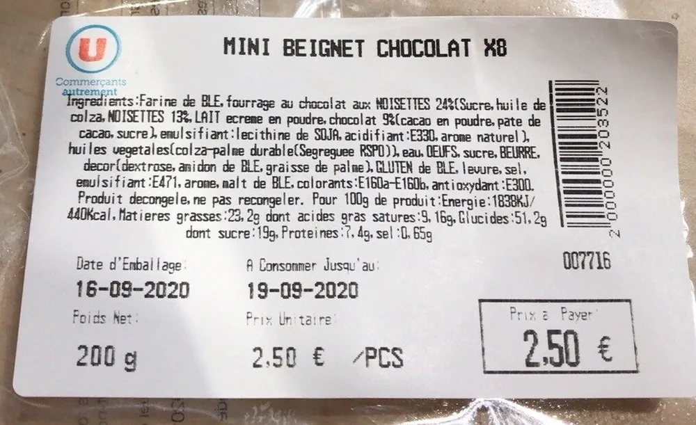 Mini beignet chocolat