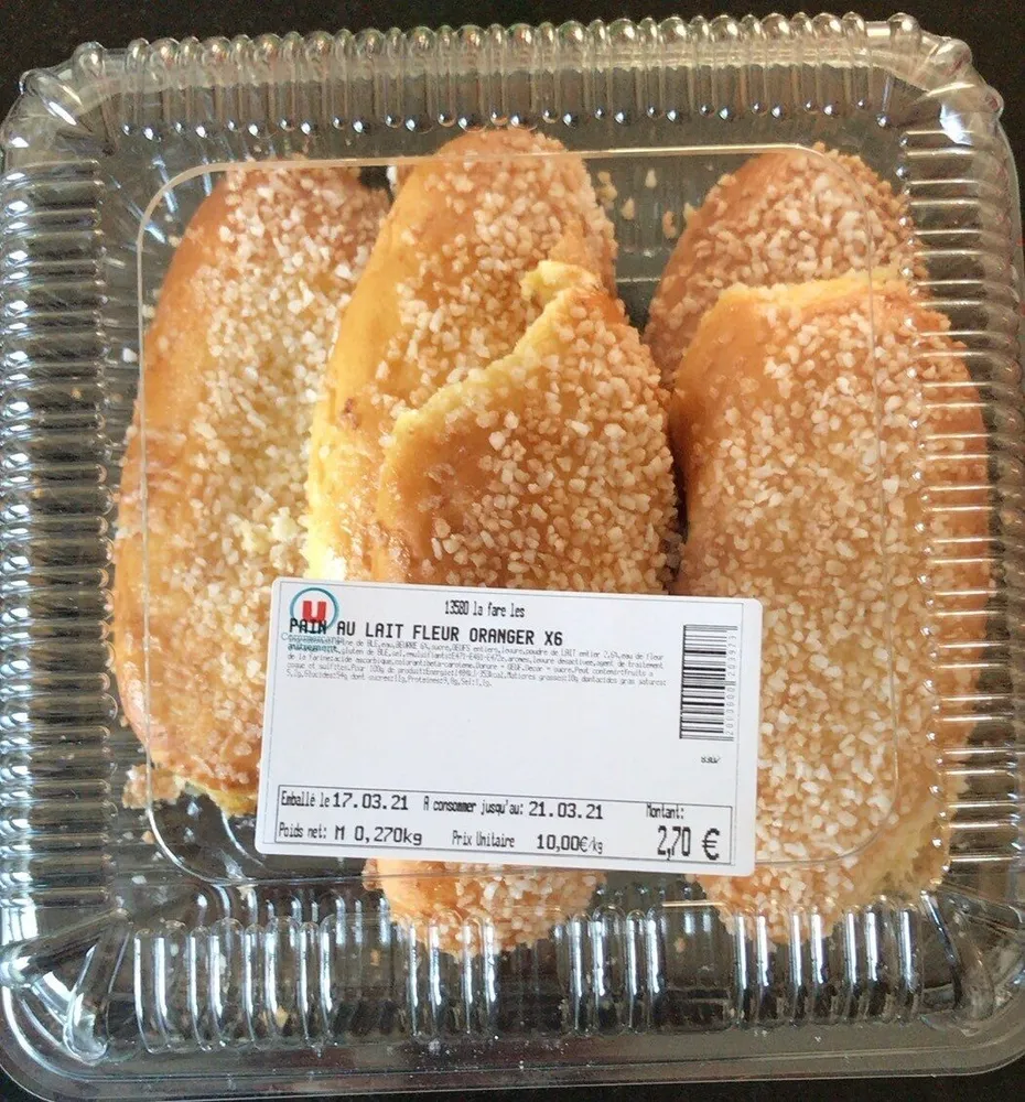 Pain au lait fleur d’oranger