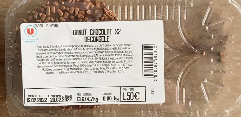 Donut chocolat Decongele