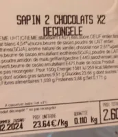 SAPIN 2 CHOCOLATS X2 DECONGELE