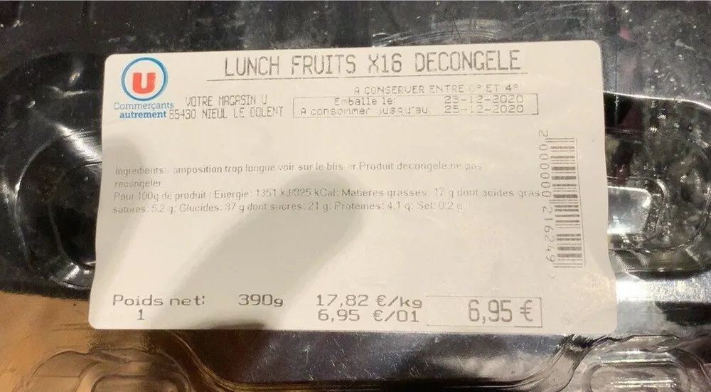 Lunch fruits *16 decongeler