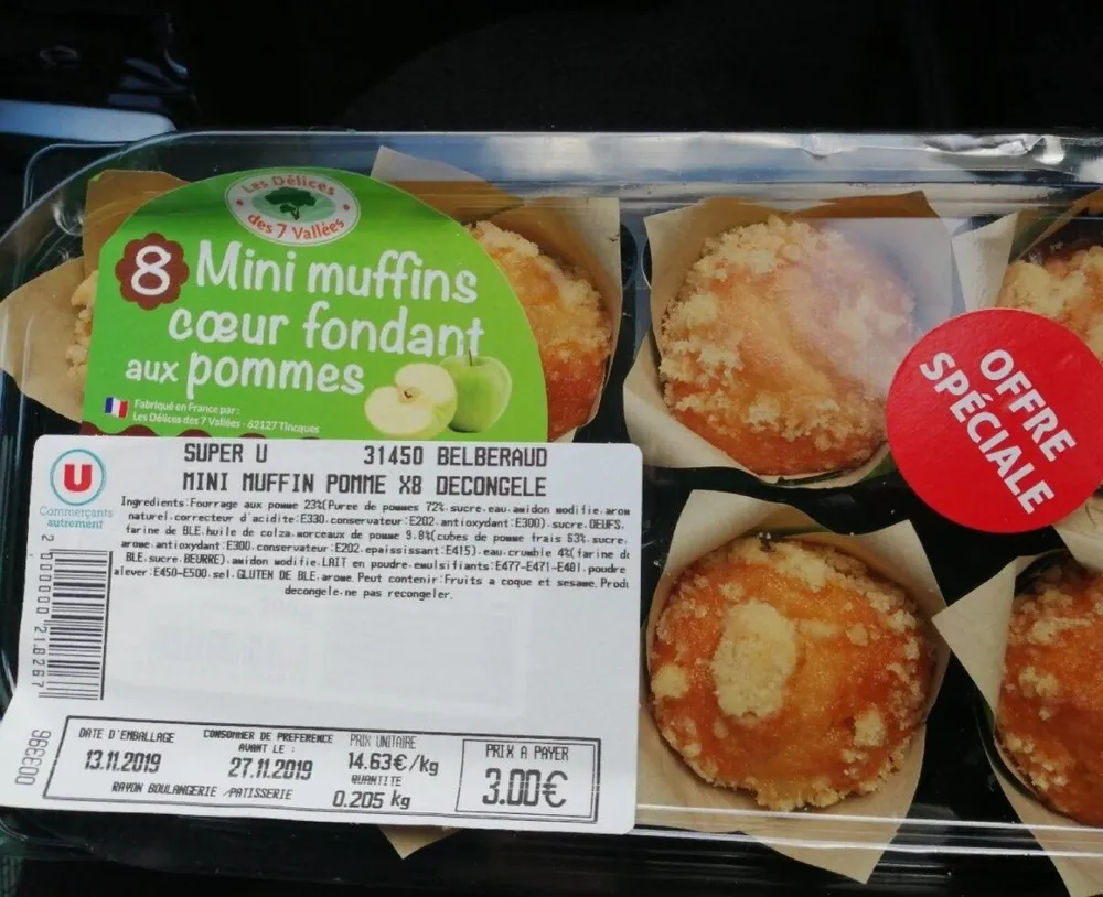 Mini muffins cœur fondant pomme
