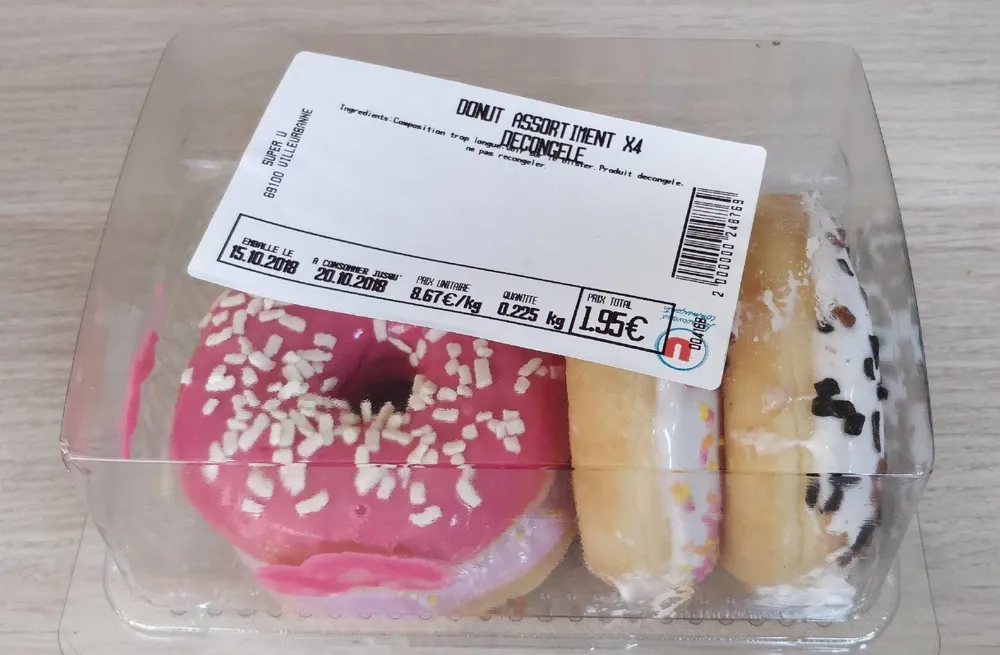 Donut assortiment x4 décongelé