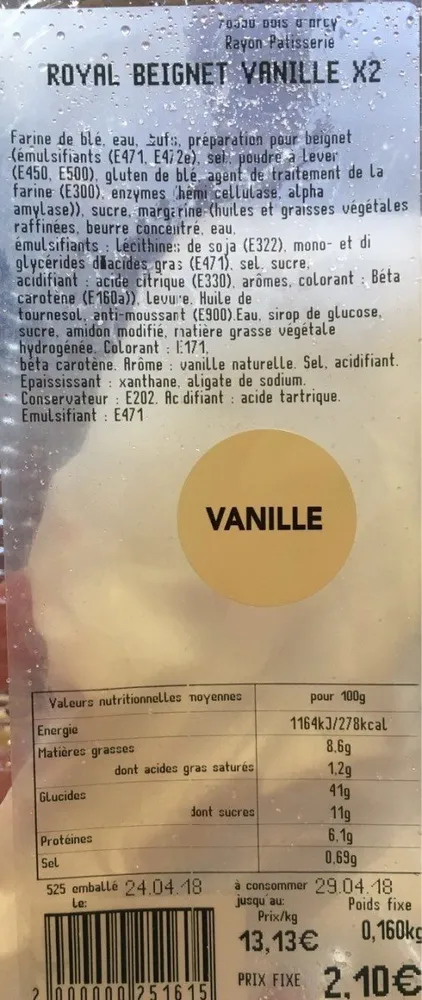 Royal beignet vanille