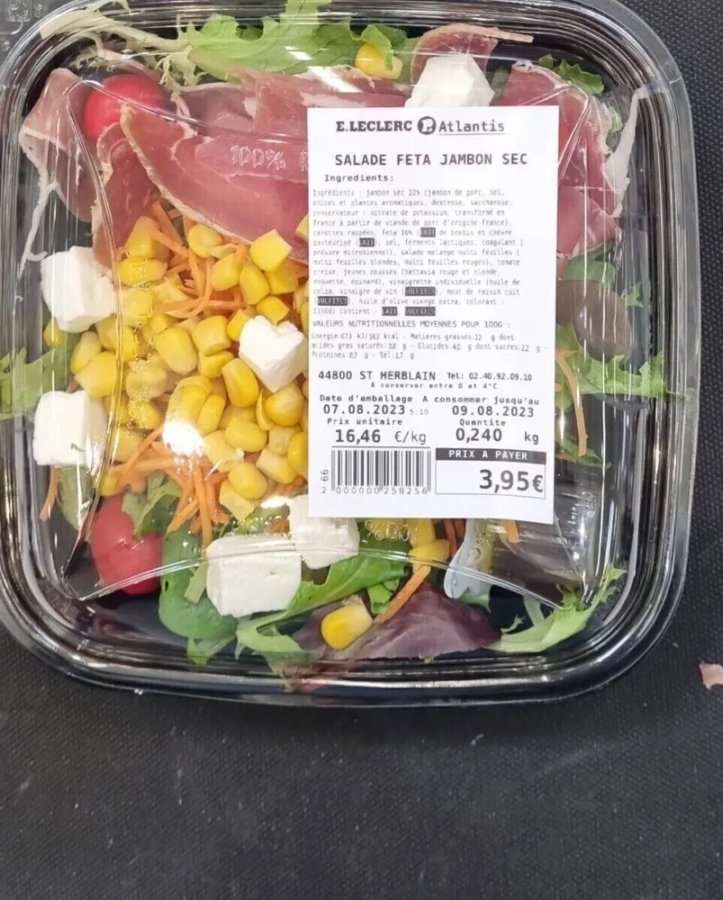 Salade feta jambon sec