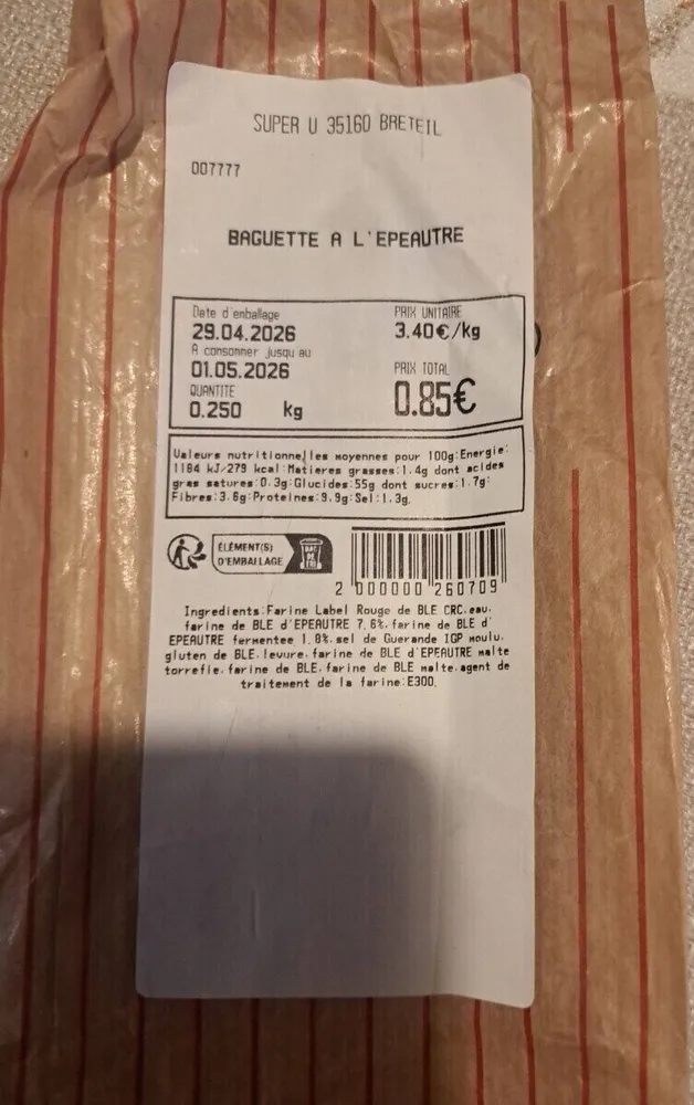 Baguette épeautre
