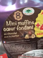 Mini muffins cœur fondant aux chocolat-noisettes