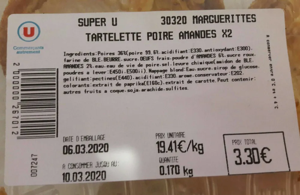 Tartelettes poire amandes