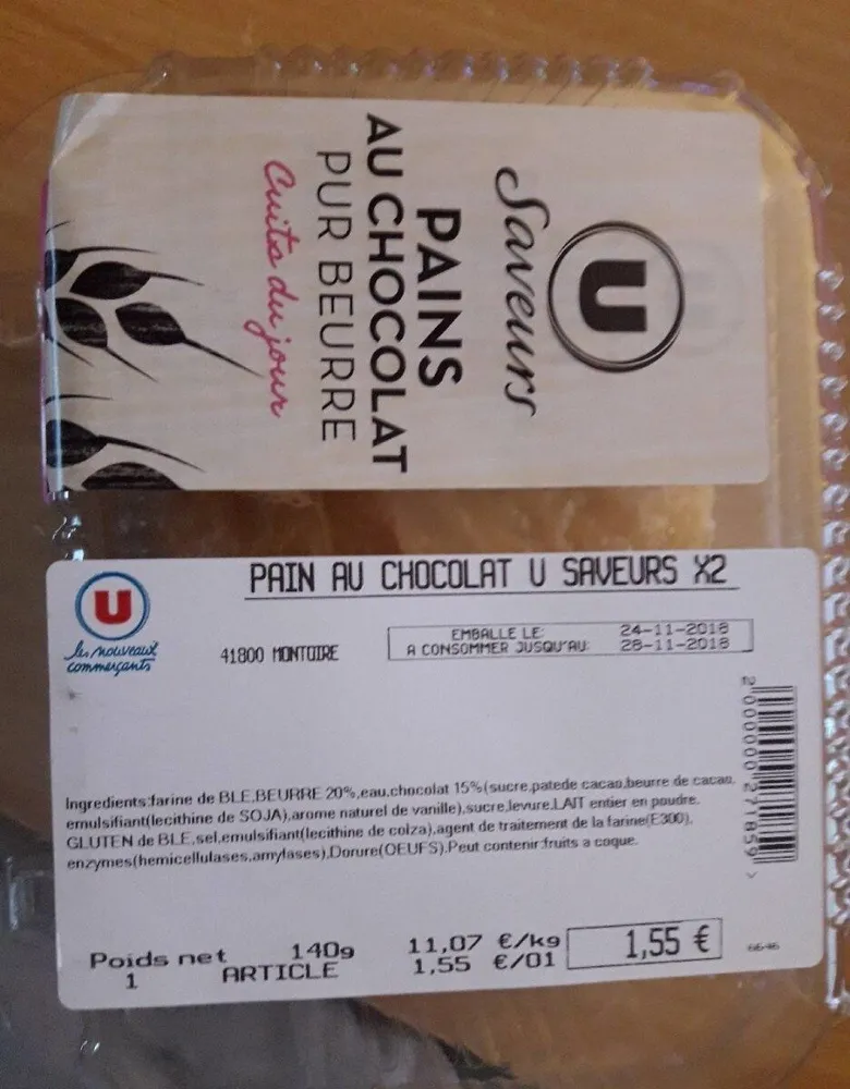 Pain au chocolat pur beurre