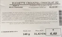 BUCHETTE CROUSTILL.CHOCOLAT X2