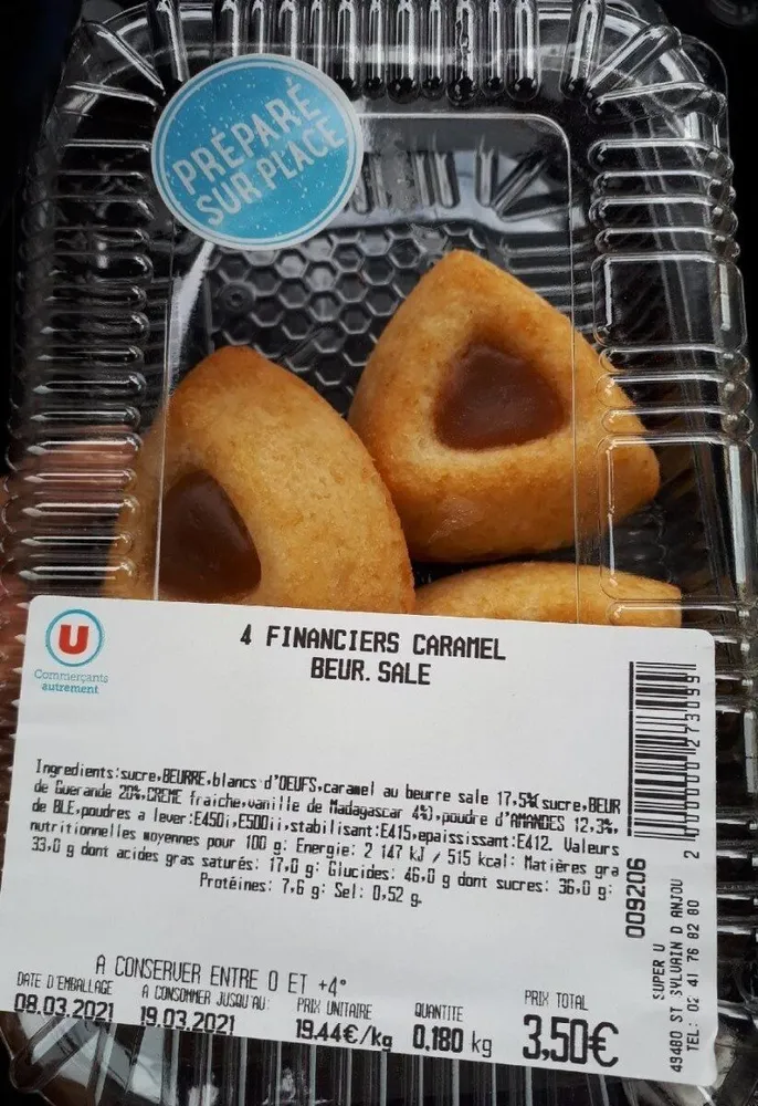 Financier caramel beurre salé