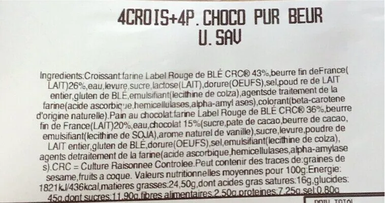 4CROIS+4P.CHOCO PUR BEUR U. SAV