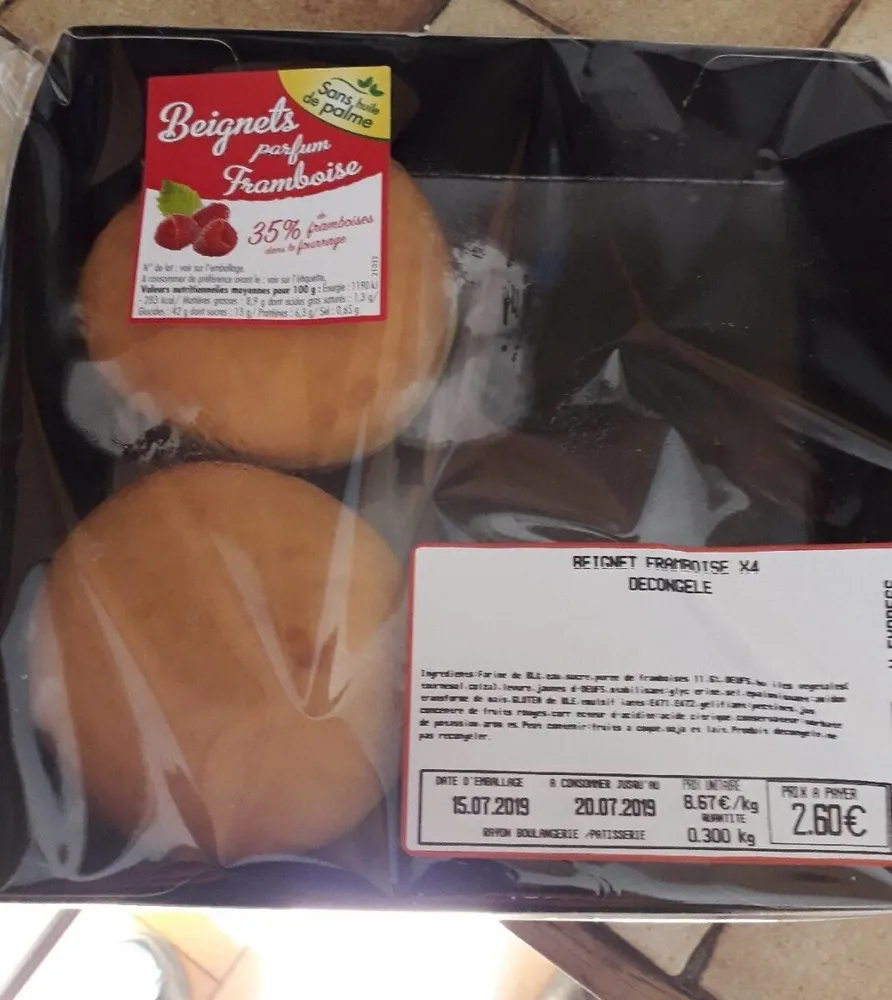 Beignet framboise décongelé