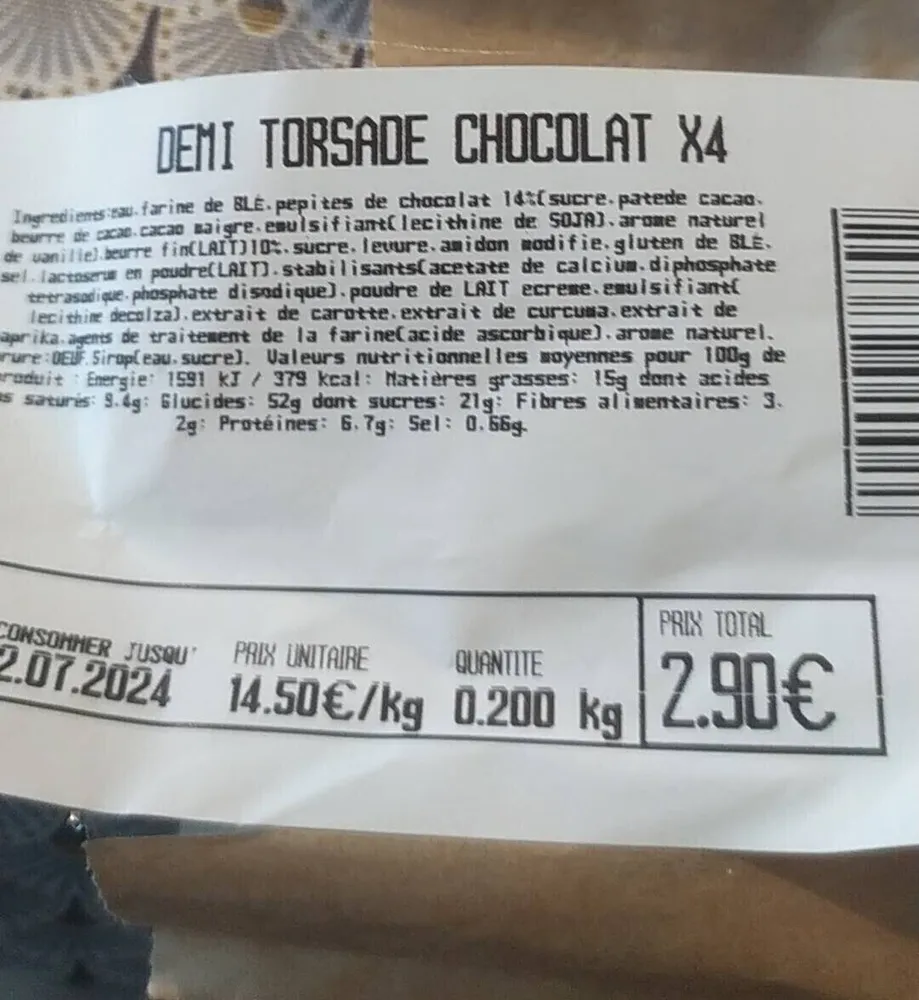 Demi torsade chocolat