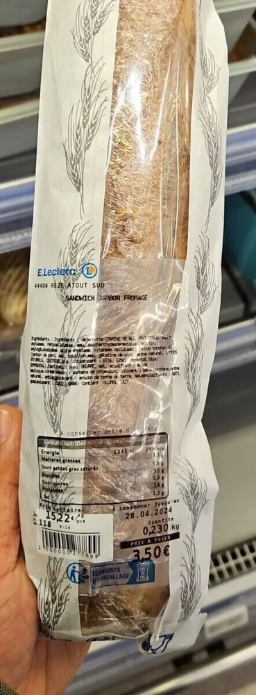 Sandwich jambon fromage