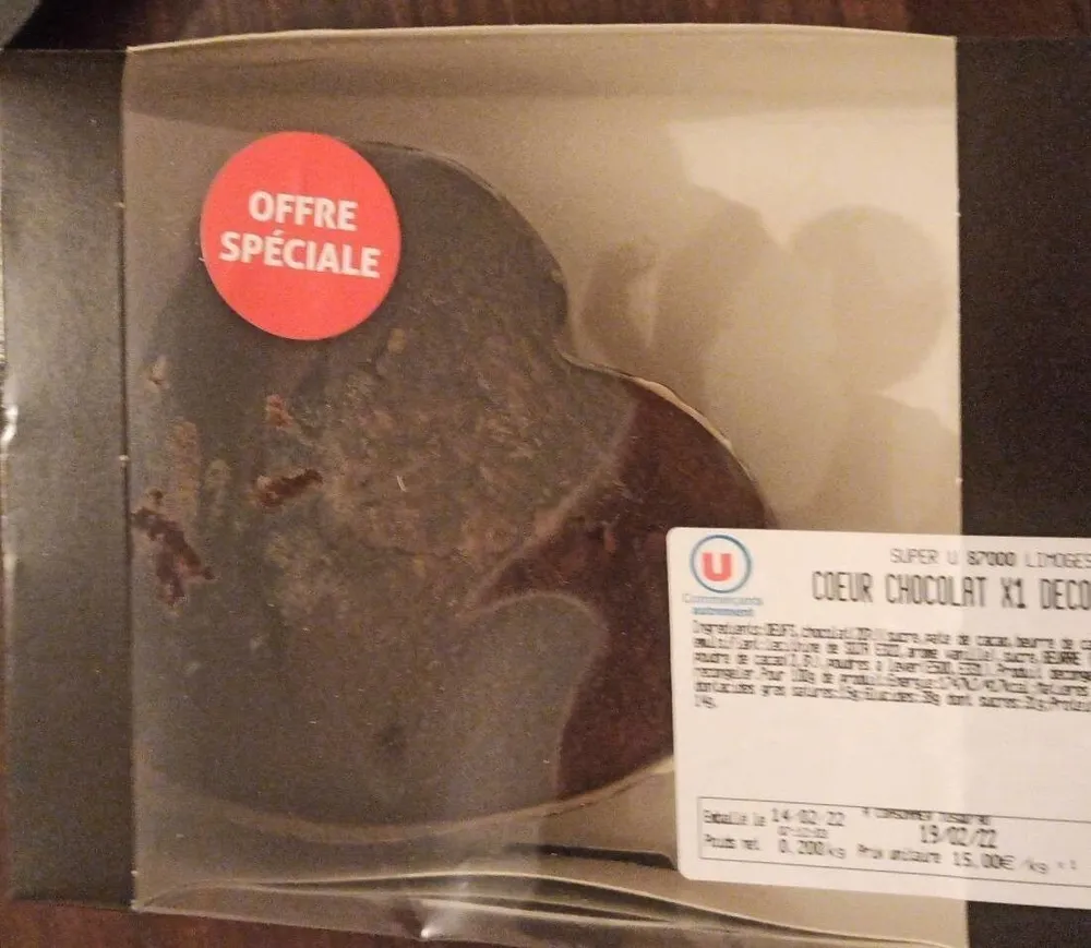 Coeur chocolat décongelé