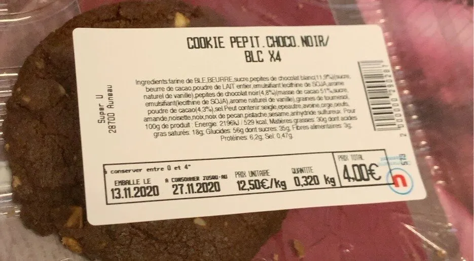 Cookie Pépites Chocolat & Chocolat Noir