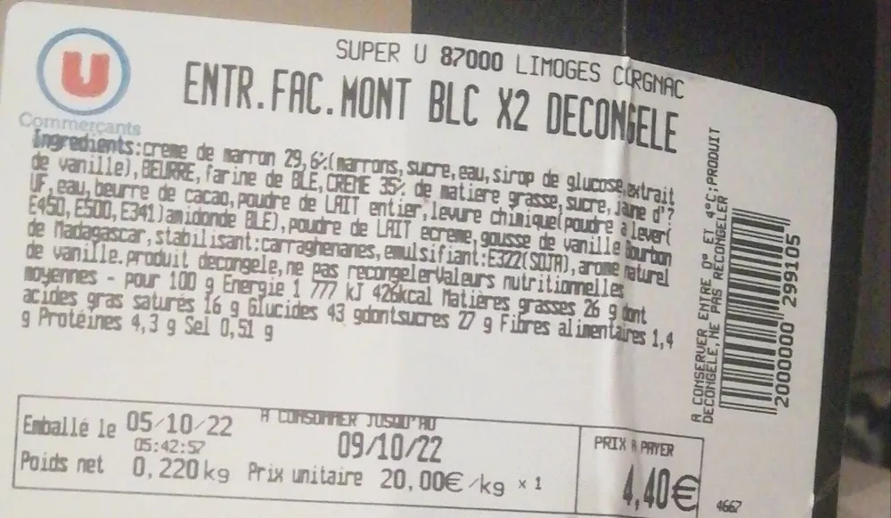 Entremet façon Montblanc
