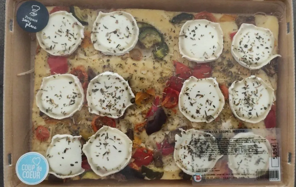 Focaccia Légumes Méditerranée Chèvre