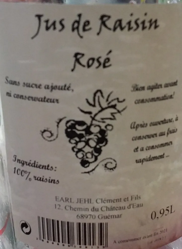 jus de raisin rosé