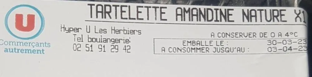 Tartelette Amandine Nature