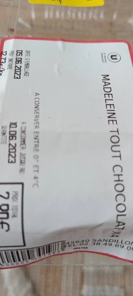 Madeleine tout chocolat