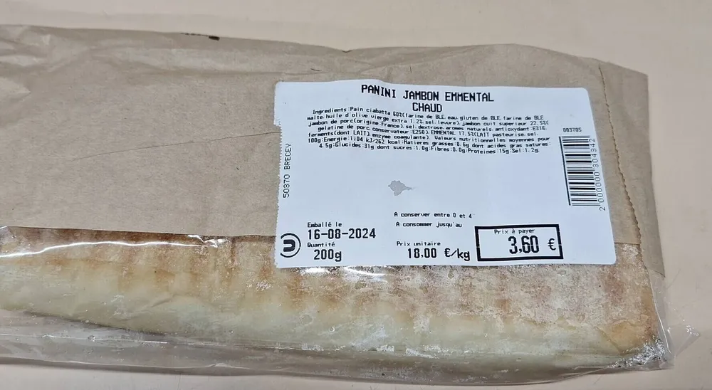 Panini jambon emmental