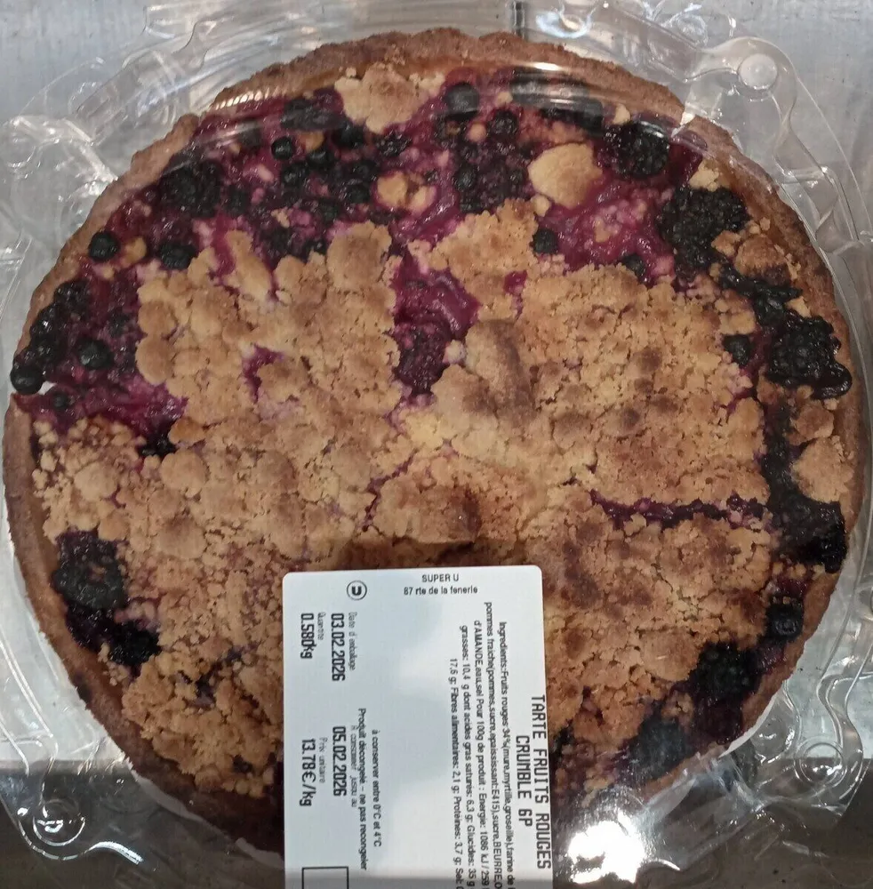 Tarte aux fruits rouges crumble