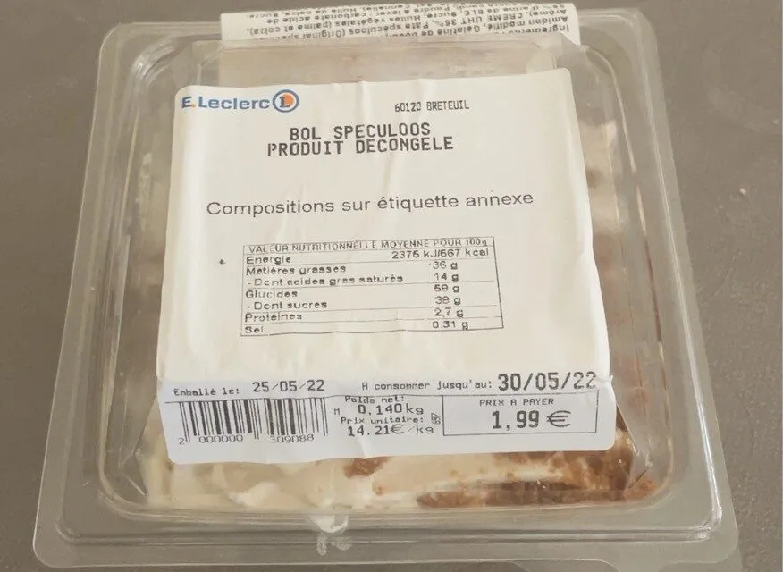 Bol Speculos produit decongele