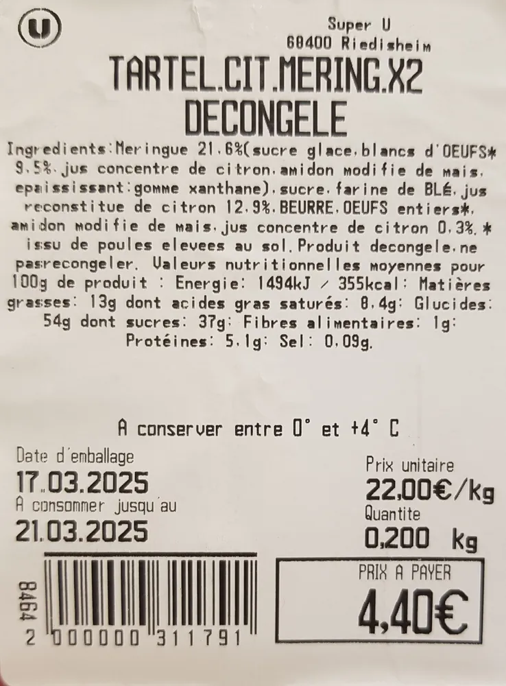 Tartelette citron meringuée