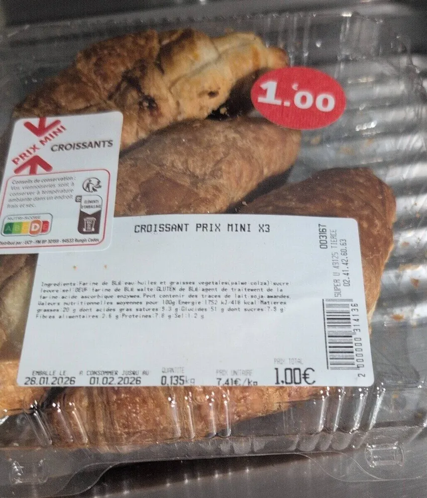 Croissant prix mini x3