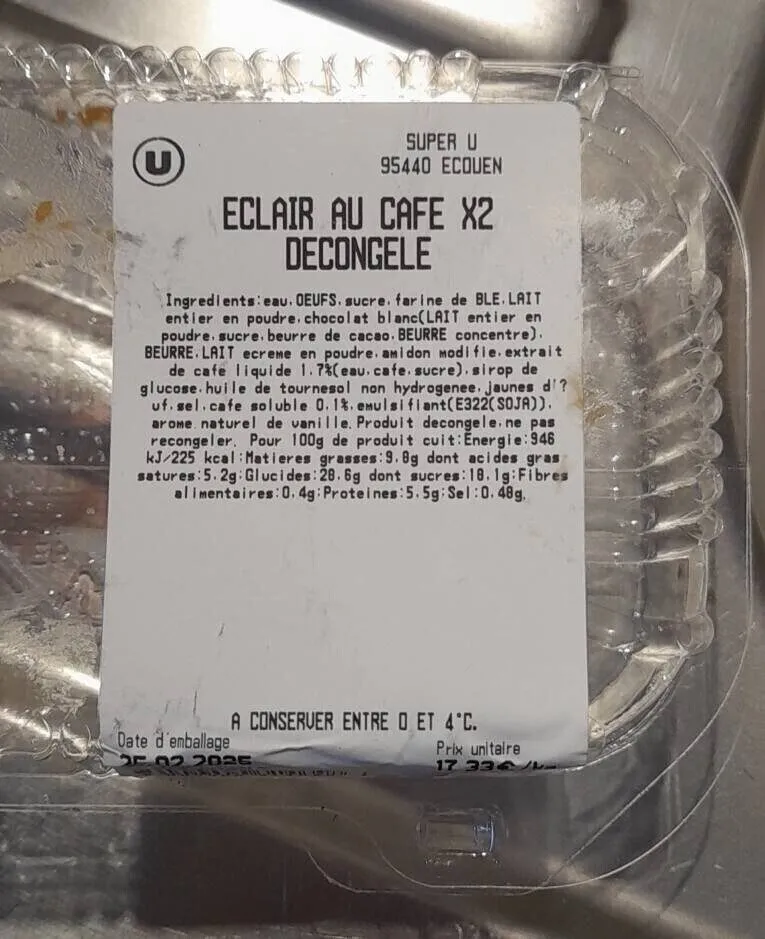 ECLAIR AU CAFE X2 DECONGELE