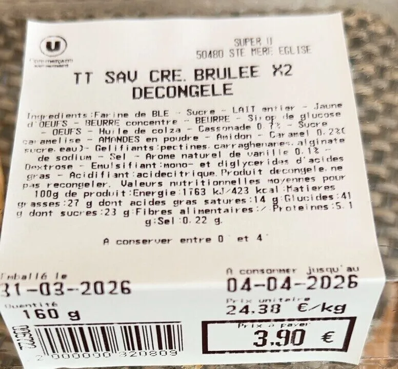 Tartelette saveur crème brûlée