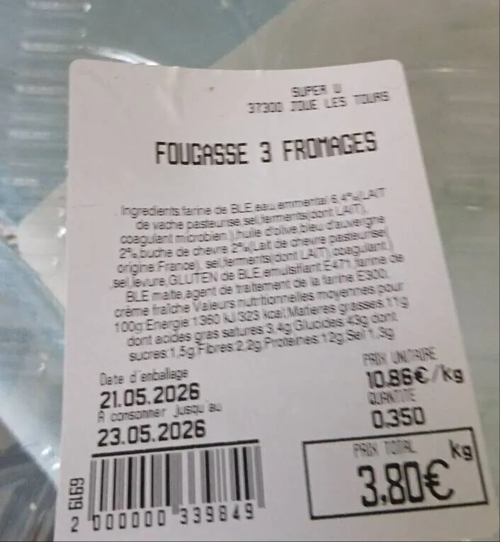 Fougasse 3 fromages