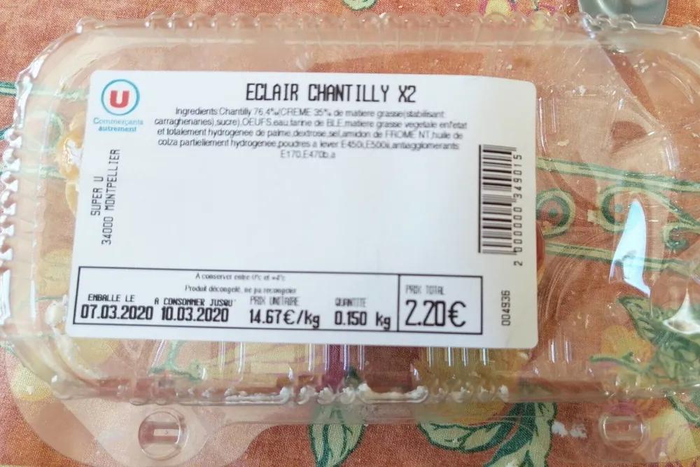 2 éclairs Chantilly