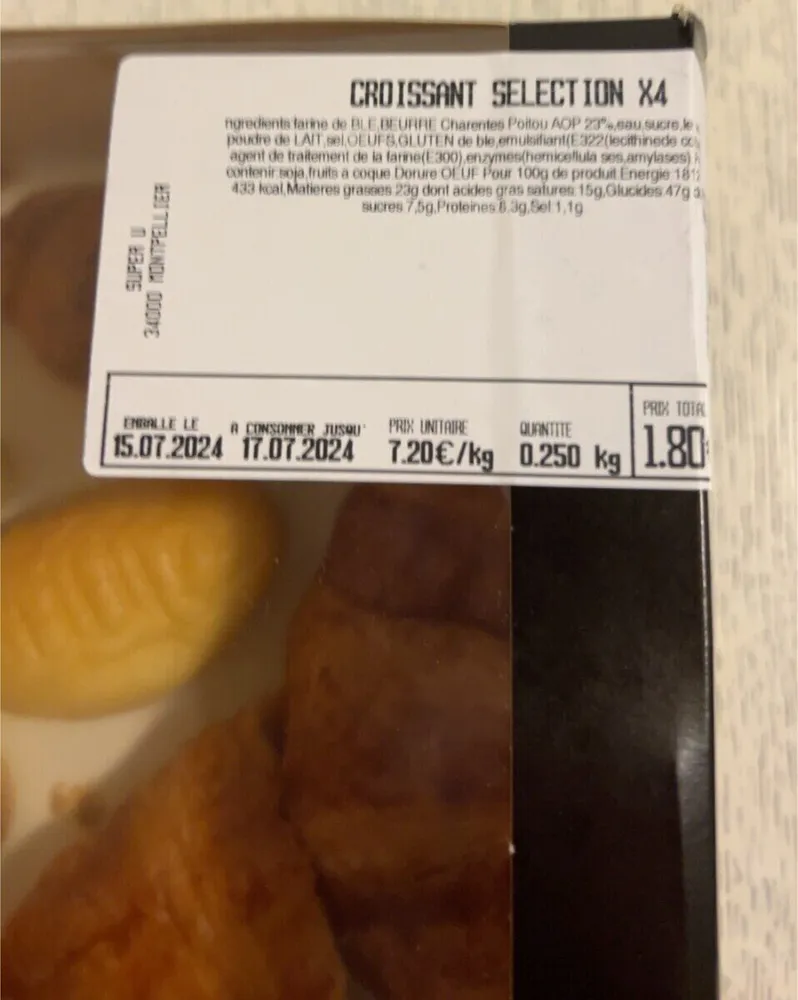 Croissant selection x 4