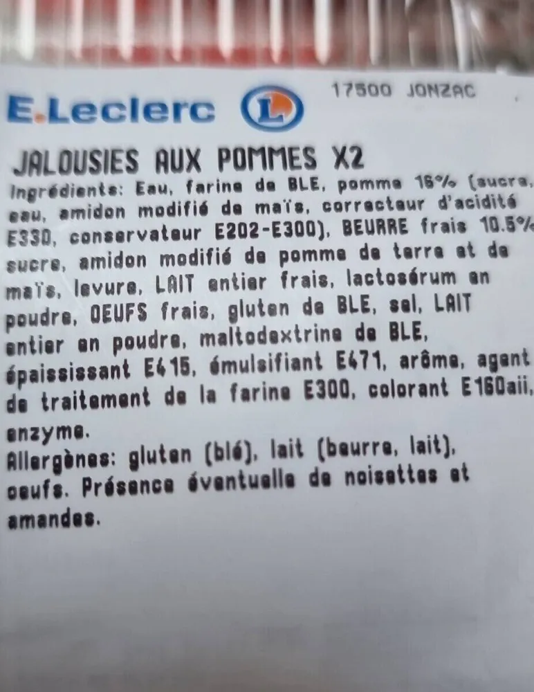 Jalousies aux pommes