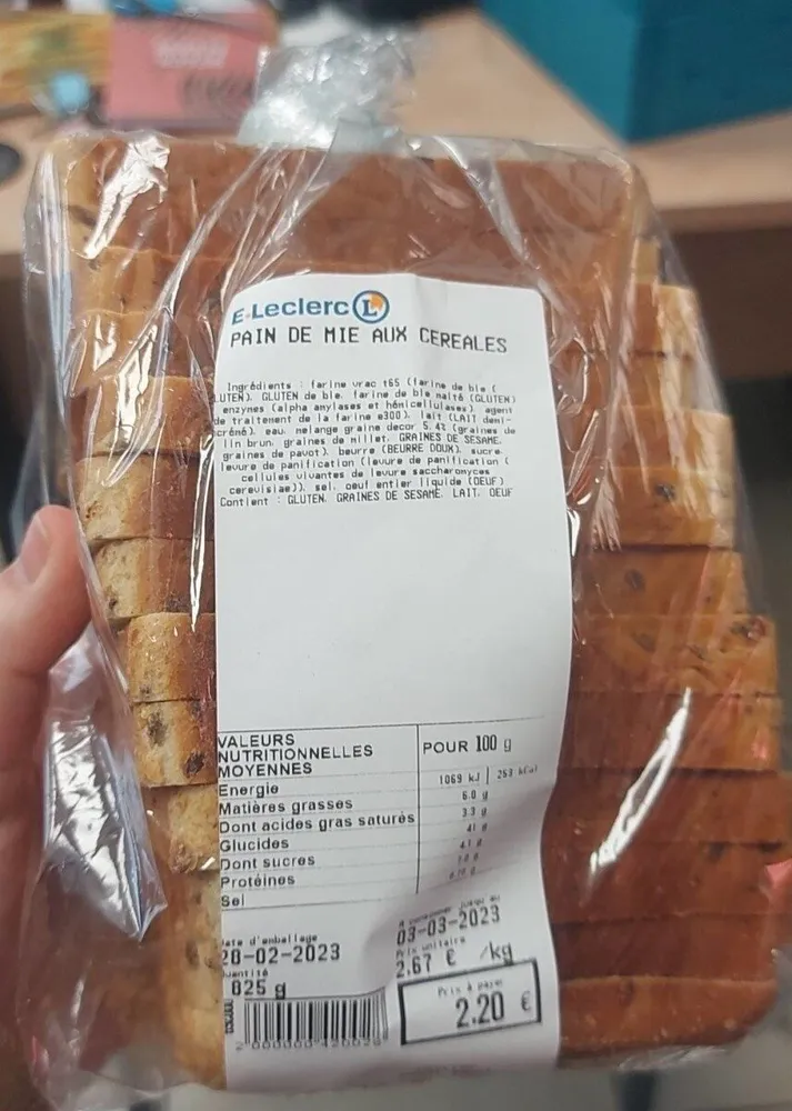 Pain de mie aux céréales