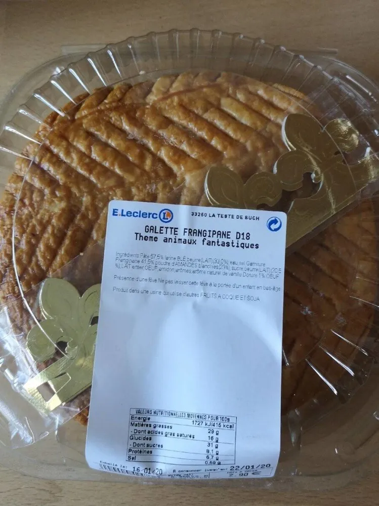 Galette des rois frangipane d18