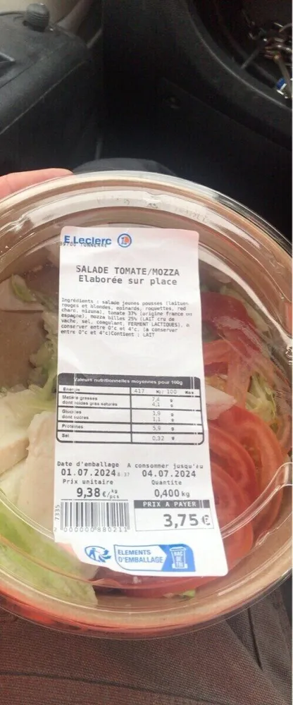 Salade tomate/mozza